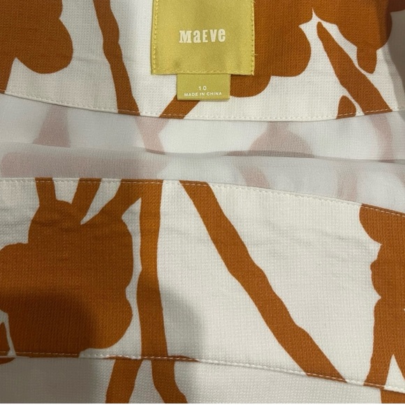 Maeve A-Line Resort Skirt in White and Orange - Picture 7 of 9